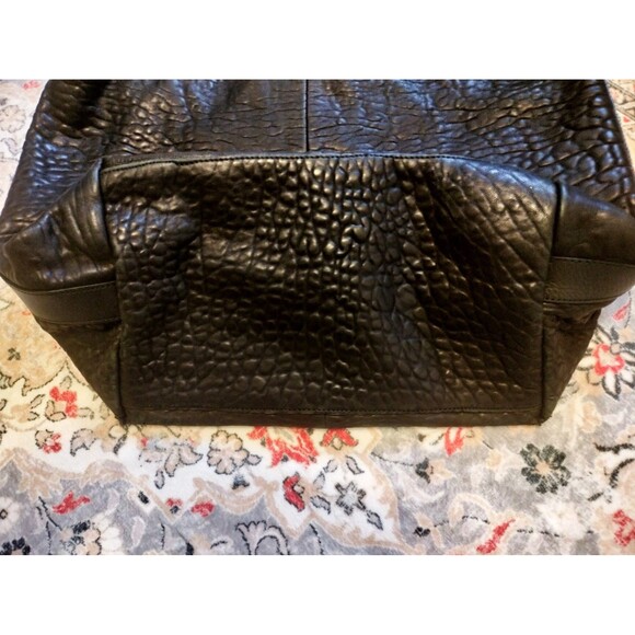 H&M Black XL Genuine Leather Hobo Handbag w/Silvertone Hardware - Picture 4 of 11